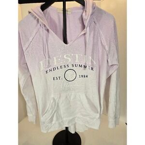 Ocean Drive Destin Endless Summer‎ Hoodie Lavender White Ombre Beachy